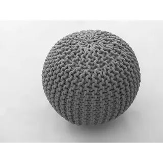 Handgefertigter quadratischer Pouf Sitzhocker Silber 50x50 cm, schlichtes modernes Design - Silber