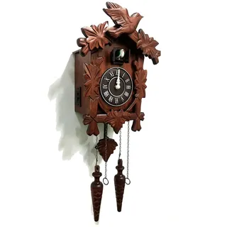 Rylai Vintage Wanduhr Handarbeit Holz Kuckuck Clock-n. DIM. 33 x 24,1 cm braun