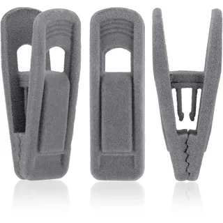 Tinfol 24Stk Samt Kleiderbügel Clips, Grau Kleidung Pins, Starke Finger beflockt Clips perfekt für den Einsatz mit Slim-line Kleidung Samt Kleiderbügel