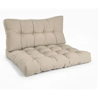 Beautissu ECO Style Palettenkissen Sitz 120x80x15cm Natur + Rücken 1tlg