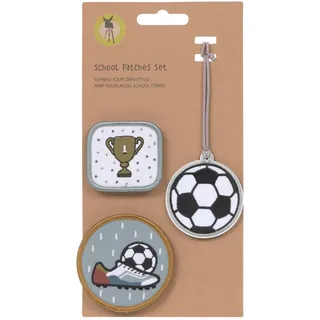 Lässig Anhänger und Patches Set (3 Stk.) mit Druckknopf/School Patches Set Football