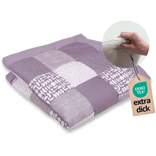 ULLENBOOM Krabbeldecke für Baby 140x140 cm - Dick und weich gepolstert | Außenmaterial: 100% Baumwolle, Alle Materialien OEKO-TEX zertifiziert, Made in EU, Schadstoffgeprüft und waschbar