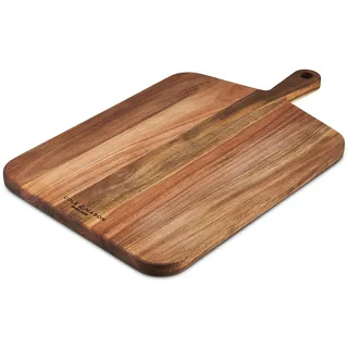 Cole & Mason Barkway Schneidebrett Holz Groß mit Griff, Akazienholz | beidseitiges Schneidebrett Groß, Aufhängeloch, Holzbrett, Schneide- und Servierbrett, Schneidebretter Holz, 52 x 32 x 2 cm