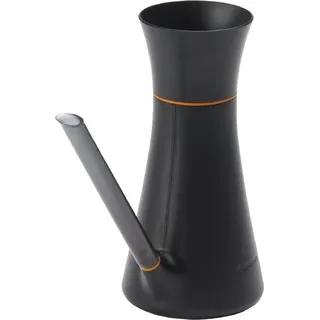 Fiskars Gießkanne mit Deckel, 1,2 l, Ohne Abnehmen des Deckels befüllbar, Höhe: 25,8 cm, Schwarz/Orange, 1071307