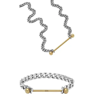 Diesel Herren-Edelstahlkette-Schmuck-Set