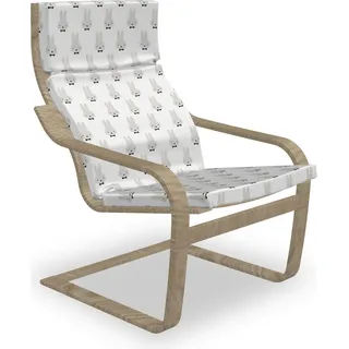 ABAKUHAUS Hase Poäng Sessel Polster, Graues Kaninchen Heads Bowties, Sitzkissen mit Stuhlkissen mit Hakenschlaufe und Reißverschluss, Pale Grau Schwarz - Grau