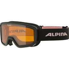 ALPINA SCARABEO S - Beschlagfreie, Extrem Robuste & Bruchsichere OTG Skibrille Mit 100% UV-Schutz Für Erwachsene, black-rose matt, One Size