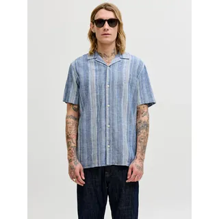 JACK & JONES Blusummer Linen Blen Dobby Kurzarmhemd - ashley Blue / Regular Fit - S,