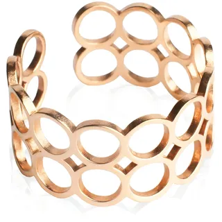 Offener Statement Ring Damen • Chunky Cuff Ring • Edelstahl Schmuck mit geometrischem Design • verstellbar ab Größe 60 (Ø 19 mm)