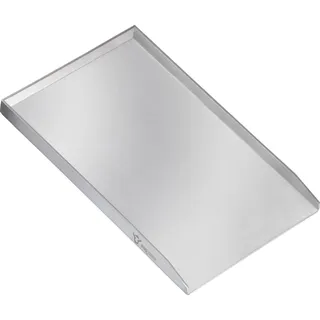 BBQ-Toro Edelstahl Grillplatte, 32,5 x 49 cm, BBQ Plancha, Grillblech, Grillpfanne, Grillschale - Silber