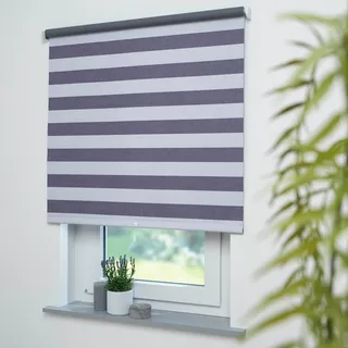 Liedeco Springrollo »Streifen« Lichtschutz Perlreflex-beschichtet ohne Bohren freihängend Dekorrollo Hergestellt in Deutschland, grau