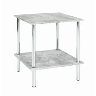 Haku-Möbel Beistelltisch Chrom betonoptik 39x39x45cm