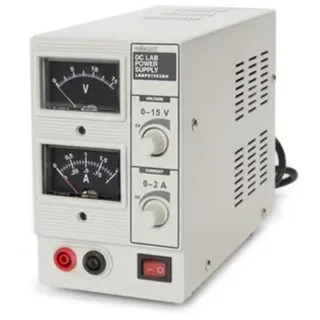 Lab Power Supplies Velleman Labornetzgerät, einstellbar, 0-15 VDC/0-2 A, Strombegrenzung, kurzschlussfest, analog, Grau