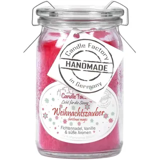 Candle Factory Baby Jumbo Duftkerze aus pflanzlichem Stearin im hitzebeständigen Glas der Marke Weck®, bis zu 24h Brennzeit, Duft: Weihnachtszauber