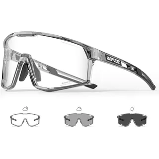 KAPVOE Photochromatische Selbsttönend Fahrradbrille für Herren Damen Klar Sportsonnenbrille TR90 Rahmen Sport Radfahren MTB Radbrille UV400 Schutz Sportbrille für Laufen Fahren Baseball Triathlon 11