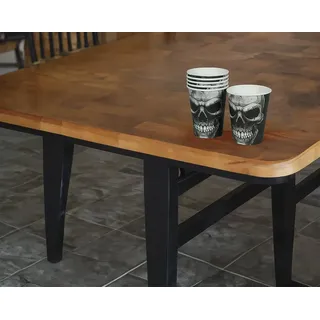 FIESTAS GUIRCA | 6 Totenkopf Pappbecher (240 ml) (9 cm) - Tischdekoration für gruselige Halloween-Partys - Ideal für Schreckensfeiern - Grau