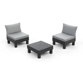 Gartenmöbel Keter Elements Balkon Modulare Garnitur graphit - Schwarz, Grau