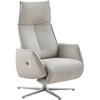 Johann Jakob Relaxsessel , Hellgrau , Leder , Echtleder , Dickleder , 71x114x84 cm , Blauer Engel, Goldenes M, Made in Germany, Emas , Fußauswahl, Lederauswahl , Wohnzimmer, Sessel, Ledersessel