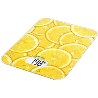 Beurer KS 19 Lemon digitale Küchenwaage (Tara-Zuwiegefunktion, Sensortastenbedienung, 5 kg Tragkraft)