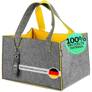 Tanndesign Filztasche aus recycelten Plastikflaschen – 31 L Einkaufskorb & Kaminholzkorb aus rPET - Filz-Tragetasche als Holzkorb, Aufbewahrungskorb & Shopper – Waschbar & nachhaltig