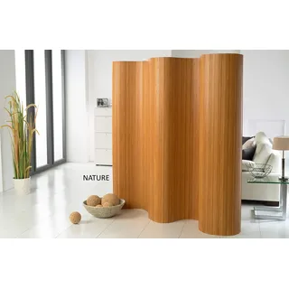 DE-COmmerce Doppelseitiger Bambus Paravent (BxH) 244 cm (Variable Stellbreite) x 185 cm Raumteiler Trennwand Faltwand Shoji Sichtschutz Farbe: Nature