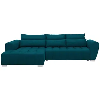 Carryhome Ecksofa , Petrol , Textil , Uni , Füllung: Schaumstoff,Schaumstoff , Ottomane links, L-Form , 304x218 cm , Stoffauswahl, seitenverkehrt erhältlich, Schlafen auf Sitzhöhe, Rücken echt, elektrischer Sitzvorzug , Wohnzimmer, Sofas & Couches, Wohnlandschaften, Ecksofas