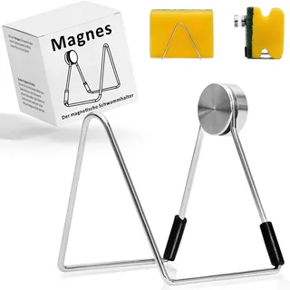 Magnes - der magnetische Schwammhalter für Spülschwämme aus rostfreiem Edelstahl - Spültuchhalter Küchenutensilienhalter