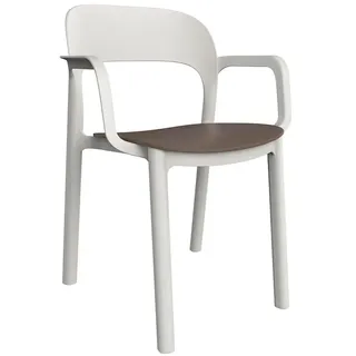 Garbar Ona Stuhl Mit Armlehnen - White / Chocolate - One Size