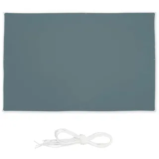 Relaxdays Sonnensegel , Blaugrau , Textil, Metall , 300x200 cm , Sonnenschutz, Sonnenschirme