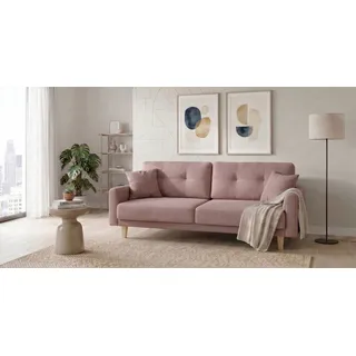 OTTO home Schlafcouch Mikrofaser 3-Sitzer Rosa