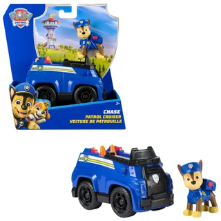 Spin Master PAW PATROL Chase-Figur mit Polizei-Fahrzeug, stabiles Basis-Fahrzeug, authentisches Spielzeug zur Serie für Kinder ab 3 Jahren