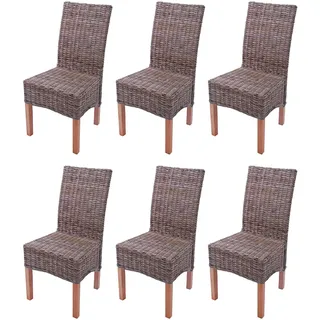 Mendler Esszimmerstuhl M44 Rattan braun 6er Set