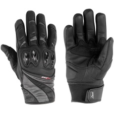 A-Pro Professional Leather Textile Gloves Ladies Motorcycle Motorbike Black L