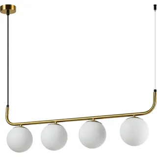 Gold- und schwarze Tischlampe mit weißen Glaskugeln 4xE14 10W ALISA Light Prestige