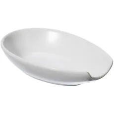 Oggi 5429.1 Ceramic Spoon Rest, White Löffelablage aus Keramik, Weiß