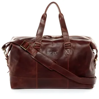 Sid & Vain große Weekender echt Leder - Sporttasche Yale 50 cm - Reisetasche Handgepäck mit Schultergurt - Ledertasche Herren und Damen braun handgefertigt