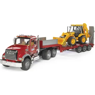 Bruder B-Ware 1:16 - Mack Granite Lkw Tieflader gelb/rot