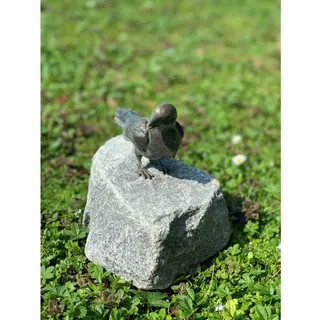 Deko-Figur Vogel Bronze auf Granitstein 20 cm