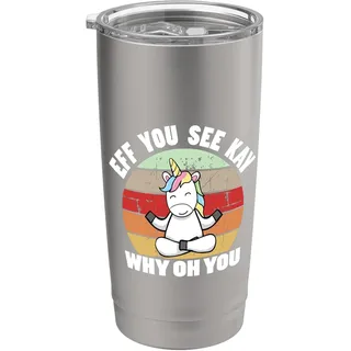 Eff You See Kay Why Oh You Einhorn Doppelwandiger Edelstahl-Thermobecher