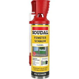 Soudal Fensterschaum Genius Gun, 500ml - PU-Montageschaum mit Genius-Gun Applikator für maximalen Komfort und effiziente Nutzung mit hoher Füll- & Dämmleistung für die Fenster- und Türrahmenmontage
