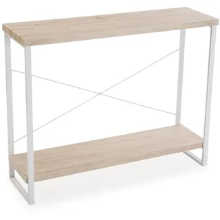 Versa Taline Schmales Möbelstück für den Eingangsbereich oder Flur, Moderner Konsolentisch, Maßnahmen (H x L x B) 80 x 30 x 100 cm, Holz und Metall, Farbe: Weiß