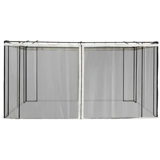 Outsunny Moskitonetz für 3x4 m Pavillon 4 Stück Schwarz 3,52 x 0,01 x 2,07 m