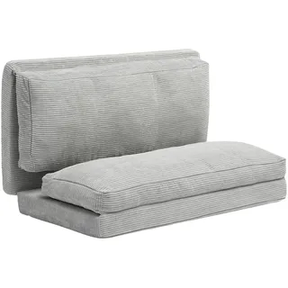 Vevor 3 in 1 Klappsofa faltbares Schlafsofa mit 2 Kissen & waschbarem Bezug, umwandelbarer Schlafsessel aus 25D Memory Foam, Couch für Wohnzimmer Schlafzimmer, Hellgrau (Full / 2410 x 1360 x 120 mm)