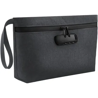 RHBTH Geruchsdichte Tasche mit Zahlenschloss, 32x19cm Sichere Wasserdichte Geldtasche Banktasche, Carbonfutter, große Anti Diebstahl Tasche, Strandsafe für ihre wertsachen, diebstahlsichere, Grau