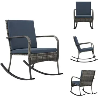 vidaXL Garten-Schaukelstuhl Poly Rattan Anthrazit -  Gartenstühle - Grau