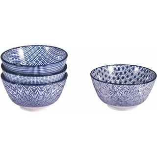 Villa d'Este Home Tivoli Blue Confusion Set 4 Schüsseln