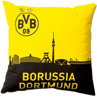 BVB Borussia Dortmund BVB 16820100 - BVB-Kissen mit Skyline, Borussia Dortmund, 40x40cm