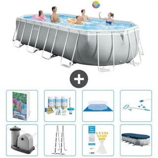 Prism Frame Pool Oval - 610x305x122 cm - 7-teilig S615 - Grau