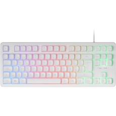 Mars Gaming MK023, Gaming Tastatur TKL, Hybrid H-Mech Technologie, FRGB Regenbogenbeleuchtung, Anti-Ghosting, Universelle Kompatibilität, Weiß, Spanische Sprache