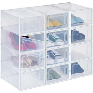Relaxdays Schuhbox 23 x 14,5 x 33,5 cm 1-tlg. transparent
